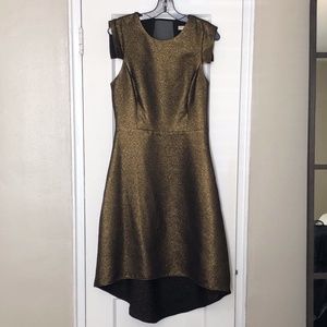 Halston Heritage Metallic Jacquard Midi Dress